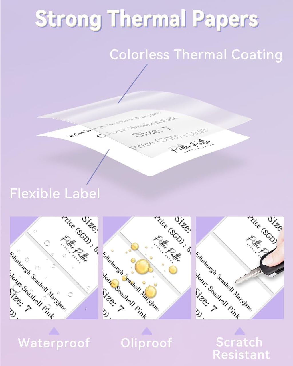 Phomemo M220 Labels 3 Rolls,2.75'' x 3.14'', for M220/M250/M221, 270 PCS - Image 3