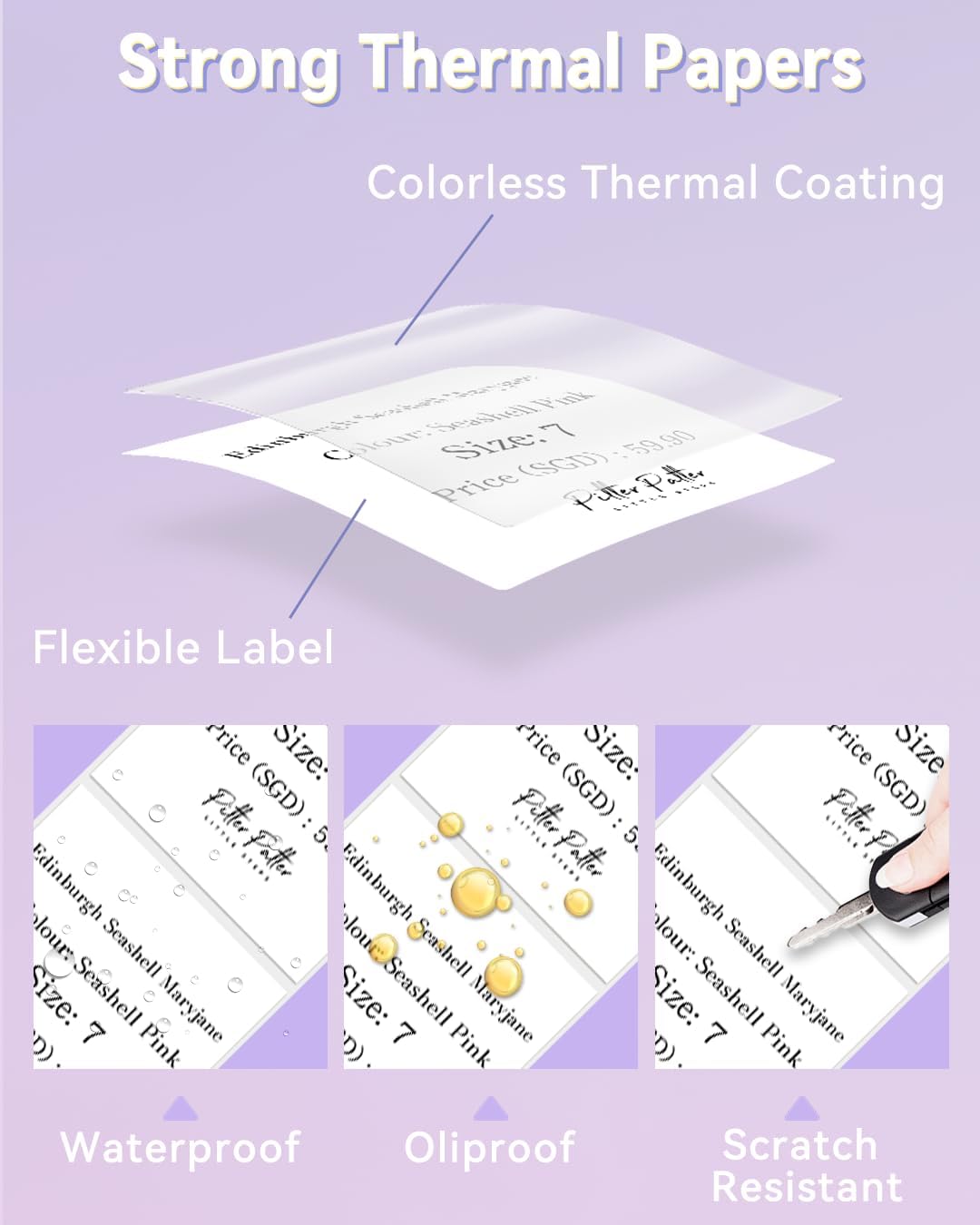 Phomemo M220 Labels 3 Rolls,2.75'' x 3.14'', for M220/M250/M221, 270 PCS - Image 3