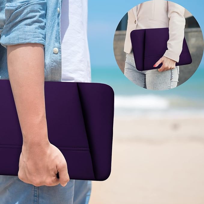 Laptop Sleeve Case 15.6 inch, Sturdy Portable Monitor Computer Laptop Case, Carrying Sleeve Bag 15.6'' with Pockets for MacBook PC Mac HP Lenovo Dell Asus Xbox Switch, Deep Purple - Image 6