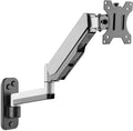 AVLT Single Extended Monitor Wall Mount for 13-32" Screens - Silver | Supports flat/curved/ultrawide screens up to 19.8 lbs. Smooth gas spring control, VESA 75x75/100x100 and clean cable routing by AVLT-USA