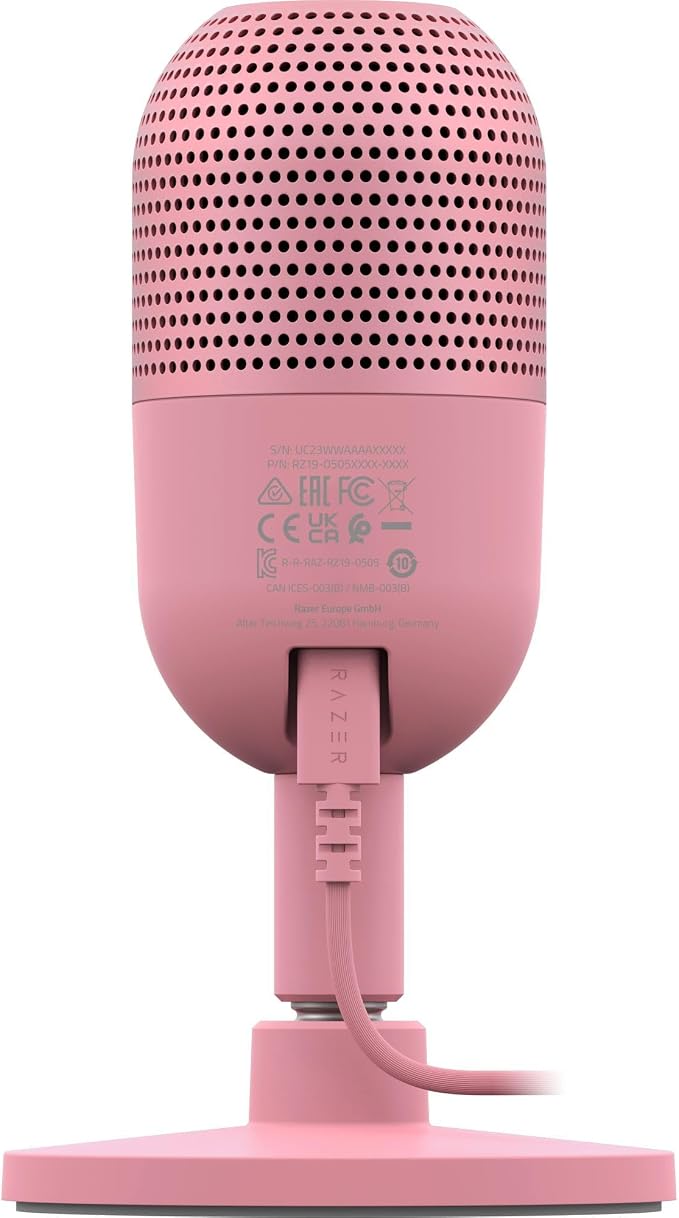 Razer Seiren V3 Mini USB Microphone, Supercardioid Condenser Mic, Pink | Tap-to-Mute Sensor with LED Indicator, Shock Absorber, Ultra Compact, Works with OBS, Discord, Zoom, Teams - Image 9