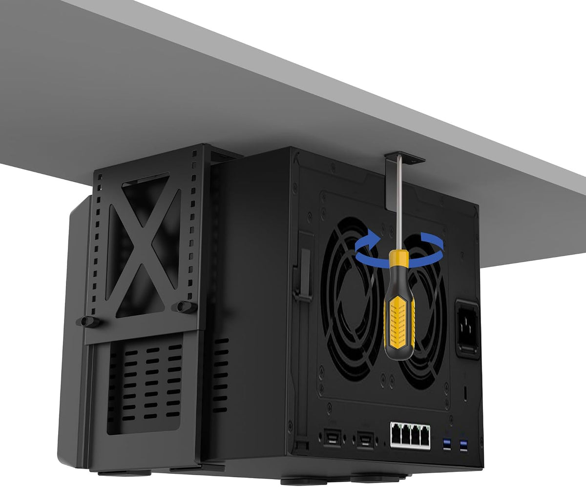 Under Desk PC Mount, Adjustable 5.6-11.2in, 33lb Steel, Ventilated - Image 8
