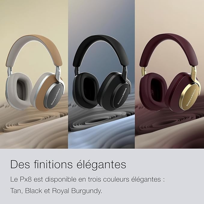 Bowers & Wilkins Px8 Over-Ear Wireless Headphones, Royal Burgundy - Image 7