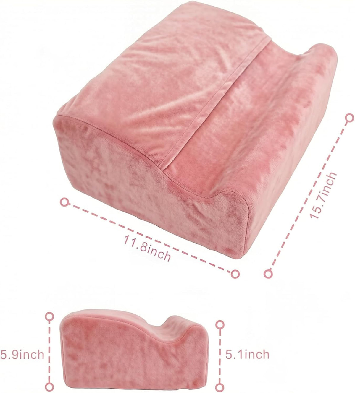 Foot Rest for Under Desk At Work,Ergonomically Designed Home Footrest with Warm Feet Pocket,Comfort Foam Foot Stool Used As A Foot Or Leg Elevator Under Desks,Office Chairs & Sofas or Couch - Pink - Image 2