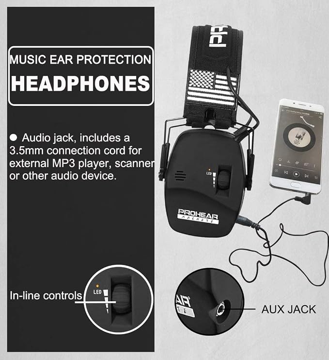 PROHEAR Digital Electronic Shooting Ear Protection 5X Sound Amplification Earmuffs, 23dB NRR Low Profile Noise Reduction Hearing Protection for Gun Range and Hunting, Black - Image 5