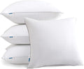 Oubonun 18"x18" Pillow Inserts (Set of 4) - 100% Cotton Cover, Square Throw Pillow Inserts for Couch, Sofa, Bed - Decorative 18 Inch White Pillow Inserts by Oubonun