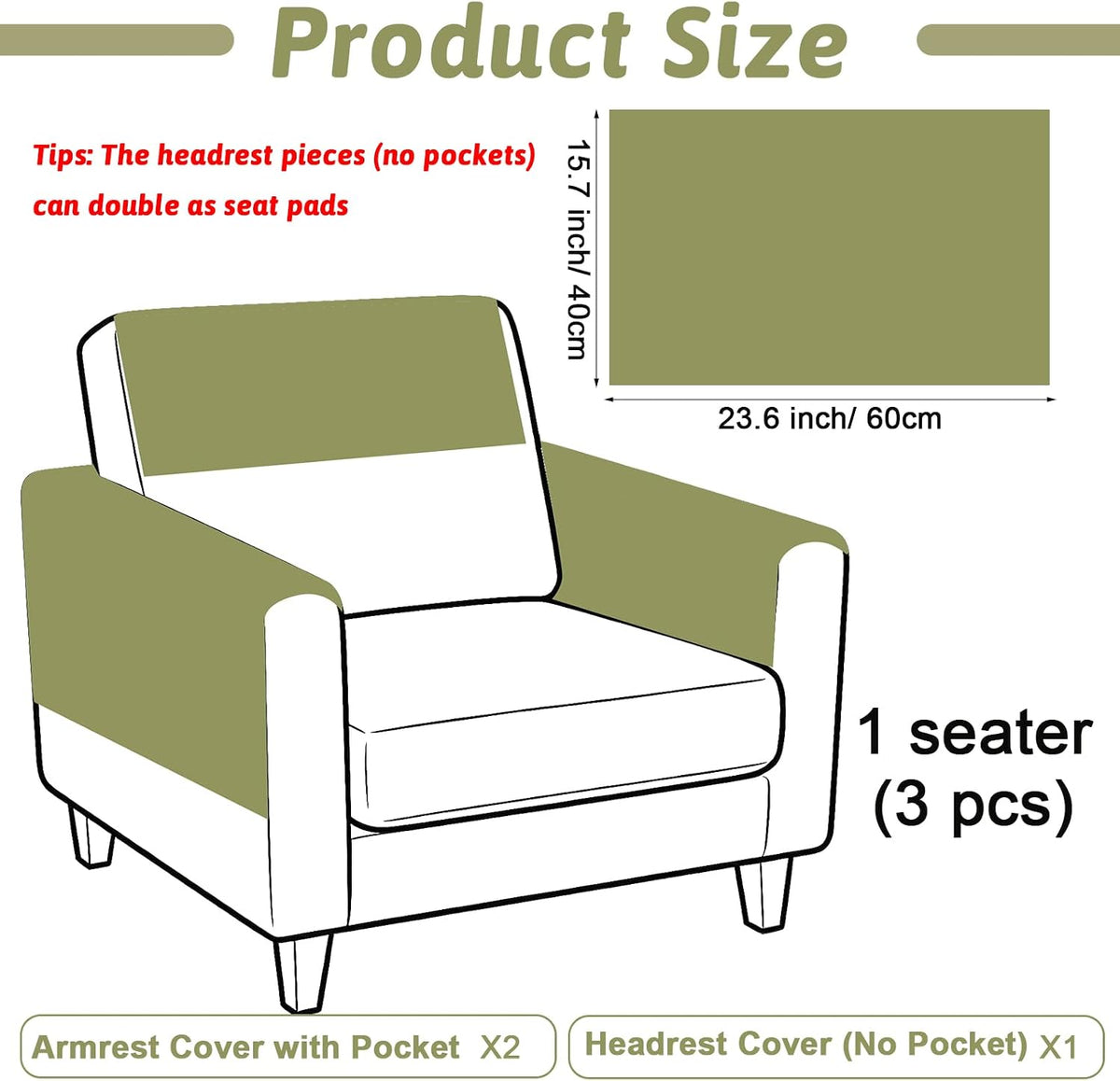 Universal Sherpa Recliner & Armchair Covers with Pockets - Image 2