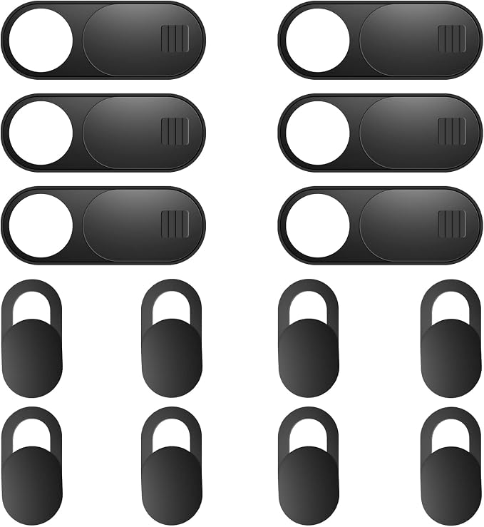 ZUCUCUC Webcam Cover Slide, 14 Pack Webcam Cover, Ultra-Thin Camera Cover for Laptop, Desktop, PC, MacBook, iPad, Tablet, iPhone, Cell Phone, Laptop Camera Cover Slide to Protect Your Privacy(Black) by ZUCUCUC
