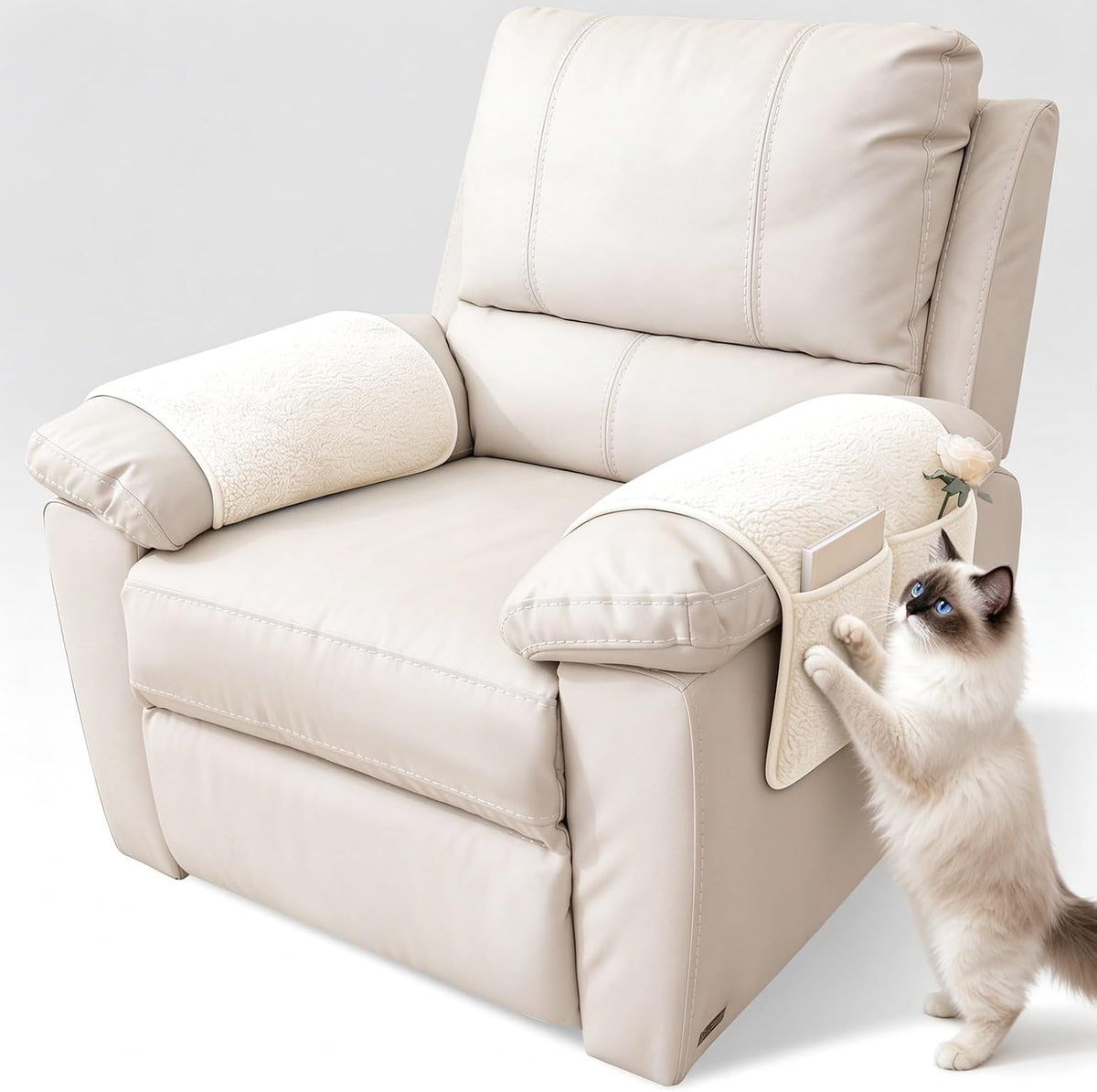 Universal Sherpa Recliner & Armchair Covers with Pockets by GOSTADY