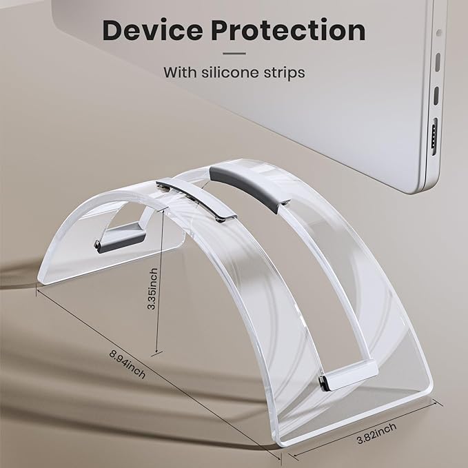 Acrylic Vertical Laptop Stand for Desk,Acrylic Invisible Desktop Notebook Dock,Vertical Laptop Holder Space-Saving Organizer for All MacBook, Surface, Samsung, HP, Dell - Image 5