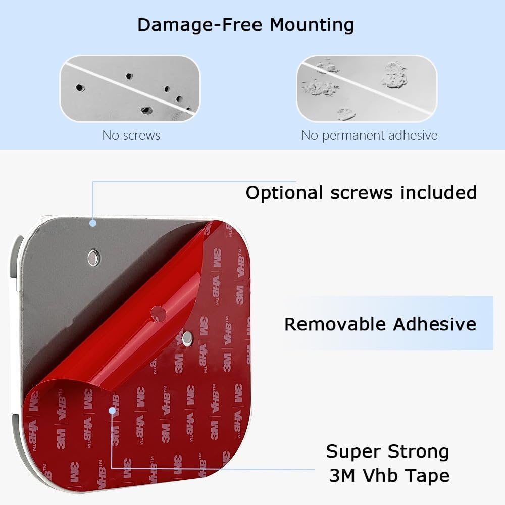 Drill Free Wall Mount Compatible with Samsung Freestyle Projector Ceiling Mount, Freestyle 2 Accessories Steel Wall Mount Shelf (White) - Image 2