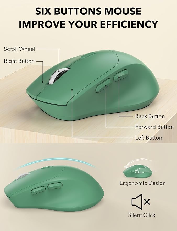 Wireless Keyboard and Mouse Combo - Full-Sized, Ergonomic Wrist Rest | Phone Holder, Sleep Mode, 2.4G Quiet Keyboard for PC Laptop, Trueque KM23 Complete Work Setup for Office or Home - Image 6