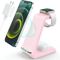 3 in 1 Wireless Charging Station, 2026 Upgraded Fast Desk Charger Station for iPhone 17 16 15 14 13 12 Pro Max Plus, Charger Stand for Apple Watch 10 9 8 7 6 5 4 3 2 SE, Airpods 4 3 2 Pro(Pink) by LABJOB