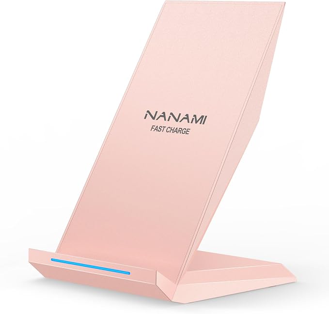 NANAMI Wireless Charger - Wireless Charging Stand Compatible with iPhone 17/17 Air/16/15/14/13/12/11 Pro, 10W Phone Charger Dock Desktop Charging for Samsung Galaxy S26/S26+/S25/S24/S23/S22/S21/S20 by NANAMI