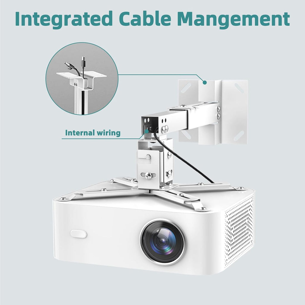 Wall/Ceiling Projector Mount with Extension Pole, Universal 3-in-1 Bracket - Image 4