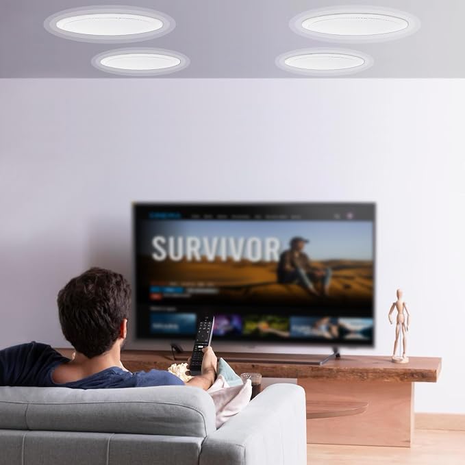 VEVOR 4 PCs 6.5'' Bluetooth Ceiling Speakers, 600W Flush Mount Ceiling & in-Wall Speaker System with 8Ω Impedance 89dB Sensitivity, for Home Kitchen Living Room Bedroom or Covered Outdoor Porches - Image 9