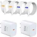 USB C Charger Block，2-Pack 40W Type C Chagrer Fast Charging with 4FT&6FT Fast Charging Cable Compatible with i Phone 17/17 Plus/17 Pro/17 Pro Max/16/16 Plus/16 Pro/16 Pro Max/15/15 Pro Max by Unknown