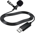 USB Type-A Microphone Lavalier Lapel Clip on Mic with 6.7ft Cable for Laptop Computer PC, Streaming Conferencing,Interview, Singing, Skype, MSN, Audio Video Recording,Clear & Natural Sound,Black by NewTH
