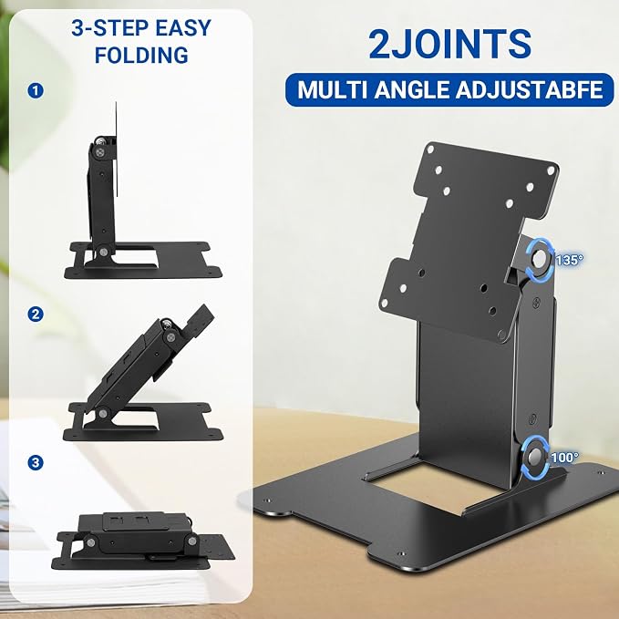 Touch Monitor VESA 75 100 50 and Mini PC VESA 75 Back-to-Back Dual Mount All Metal Stable Leaning Low Profile - Image 4