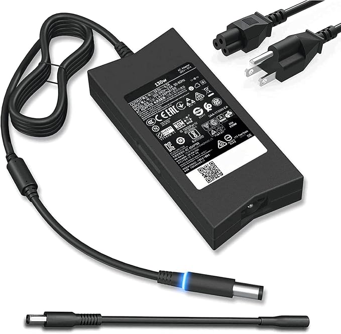 SZGUDULO 130W Laptop Charger for Dell XPS Inspiron Precision Power Cord | 130W Laptop Charger for Dell XPS 15 Inspiron 7559 Precision 5510 Docking Station Power Cord PA-4E (2Tips 7.4 and 4.5mm) by LaptopCharger