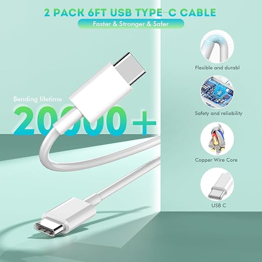 iPhone 16 15 Charger Fast Charging,6FT Type C to USB C Cable Cord,20W USB C | Charging Block for Apple iPhone 17/16/16 Plus/iPhone 15 Plus/15Pro Max,iPad Pro 12.9/11 inch/Air/Mini,Wall Plug Power Adapter - Image 5