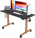 Monomi Electric Standing Desk 55”x24”, Height Adjustable Desk with Wheels | Sit Stand Up Desk for Home Office,Ergonomic Computer desk with Memory Preset and Anti-Collision,Headphone Hook, Black by MONOMI