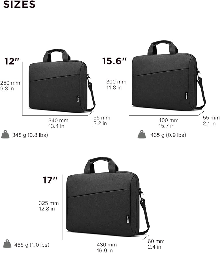 Lenovo Laptop Bag T210, Messenger Shoulder Bag for Laptop or Tablet, Sleek, Durable & Water-Repellent Fabric - Image 9