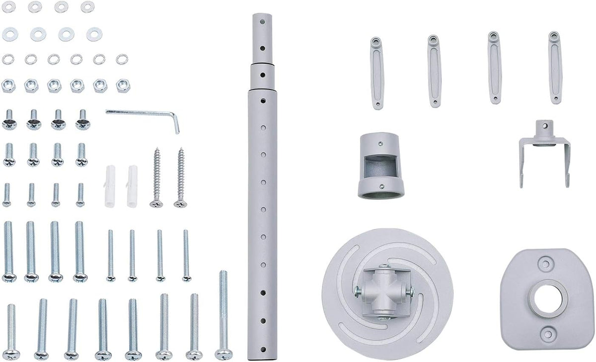 Ceiling Projector Mount Bracket with Adjustable Extendable Arms, Rotating Swivel Tilt for Home and Office Projectors (Extendable-Silver) - Image 6