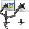 Rfiver Dual Monitor Stand Desk Mount for 17-34" Screens Holds up to 22lbs | Full Motion Height Adjustable, Tilt/Swivel, 360 Rotation VESA 75/100mm, Compatible C-clamp/Grommet Base Install by Rfiver