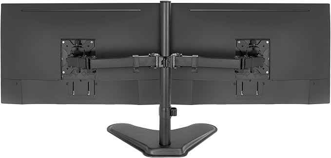 Mount-It! Dual Monitor Stand for Desk - Double Monitor Mount for 2 Screens up to 32 Inch and 17 Lbs - Free-Standing Base Swivel, Tilt, Rotates 360 Adjustable Arms - VESA Compatible High Grade Steel - Image 8