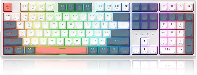 Redragon K668 PRO Wireless 108-Key Gasket RGB Gaming Keyboard, 4 Hotkeys | Extra Shortcut Keys, 0-Delay Tri-Mode, Cushioned Noise Dampening for Creamy Thocky Sound, Unfaded PBT Keycaps, PRO Software - Image 8