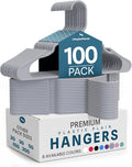 Utopia Home Plastic Hangers 100 Pack – Space Saving Clothes Hanger Grey | Durable & strong | Closet organizer & storage | Ideal for apartments, dorms & stocking stuffers by UTOPIAHOME