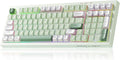 LEOBOG X Aula Green Keyboard Wireless Gaming Keyboard Creamy Silent | 98 Keys,Quiet,RGB Backlit,2000mAh Computer Keyboards Membrane Creamy Keyboard with Number Pad,Tri-Mode BT/2.4GHz/USB-C by LEOBOG