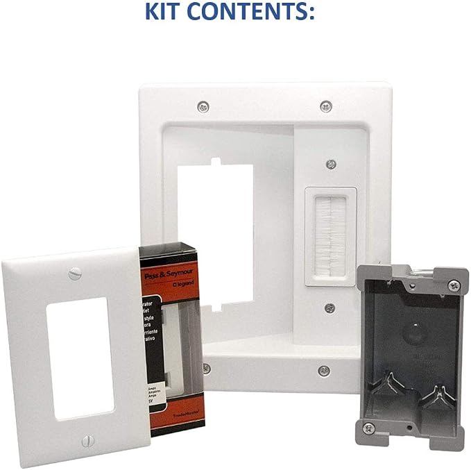 Legrand – OnQ in-Wall Cable Management Kit for Power & Low Voltage Cords – Hides TV or Display Cables Retrofit Behind the Wall – UL Listed TV Cord Hider w/DIY Install & Included Hardware – HT2102WHV1 - Image 11