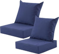 Outdoor Deep Seat Cushion Set, 24x24 Inch Water-Resistant & Fade-Resistant Outdoor Chair Cushions, Patio Furniture Cushions with Removable Cover for Patio Chair, Sofa,Navy Blue (Set of 2) by MuaMelop