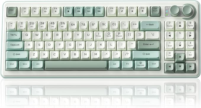 CORBOBO SOLAKAKA SK90-75% Wireless Keyboard, Cute Creamy Gaming Keyboard with Number Pad, Tri-Mode BT5.0/2.4G/USB-C, Media Knob, RGB Backlit, Quiet Keys Silent Office Keyboards for PC MAC by CORBOBO