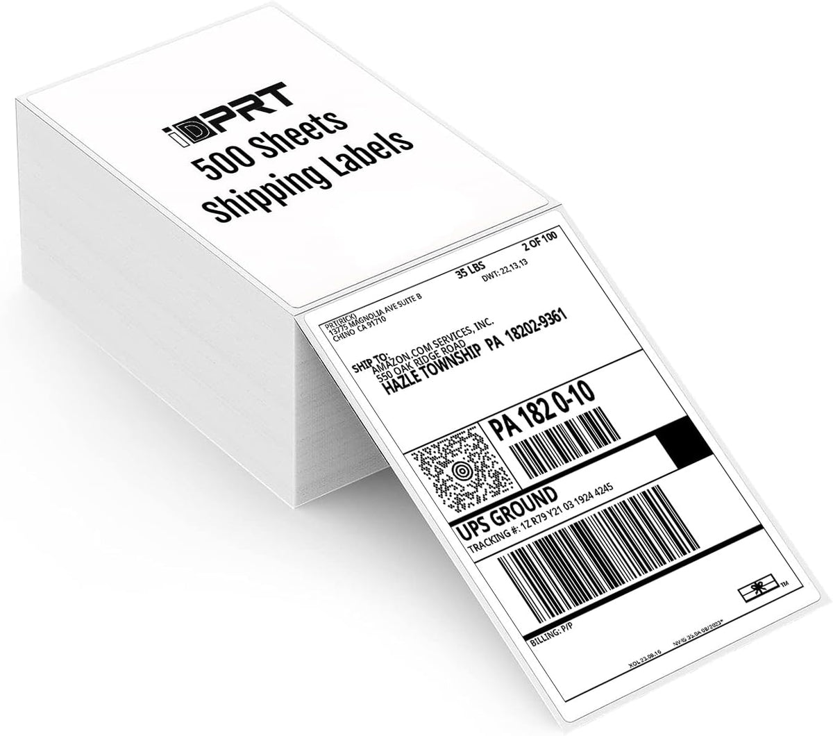 iDPRT Shipping Labels - 4x6 Thermal Direct Address Labels, Fan-Fold, Strong Adhesive, 500 per Stack, Compatible with JADENS,MUNBYN,Nelko,Phomemo,KNAON,iDPRT Thermal Label Printers by iDPRT