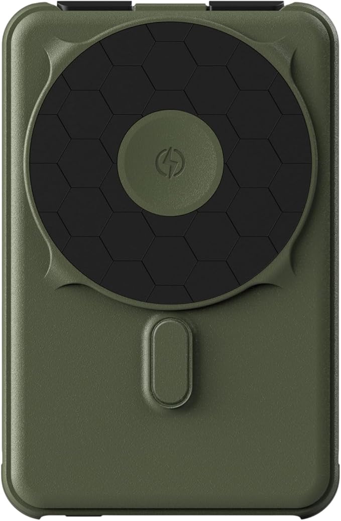 Ridge 20W Magnetic Power Bank Battery Pack 10,000mAh - Fast Charging, Compatible with MagSafe - Portable Charger Flight-Safe Travel Powerbank - Built-in Cables & Magnetic Attachment (Matte Olive) by Unknown