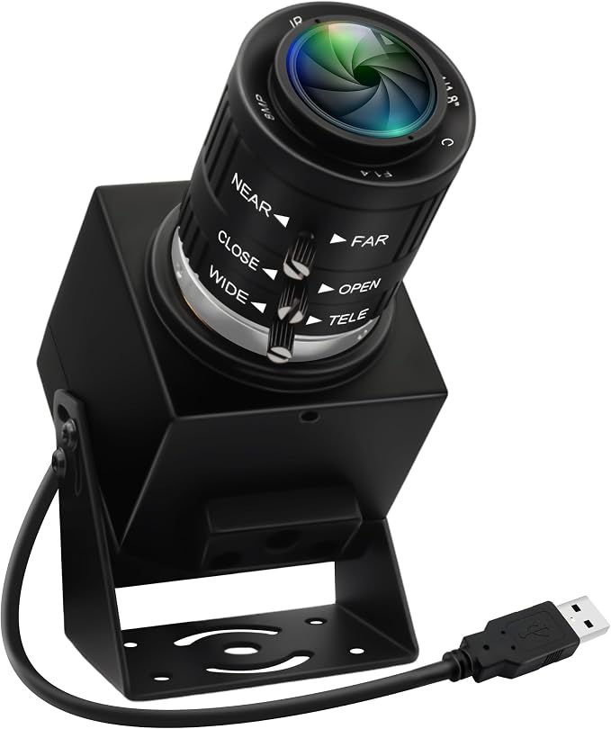 48MP 8K Ultra HD USB Camera, 3.6-10mm 3X Manual Zoom Lens, Plug and Play Close-up Webcam for Lightburn, Laser Engraver, Document Scanning & Face Recognition by IFWATERUSBCAMERA