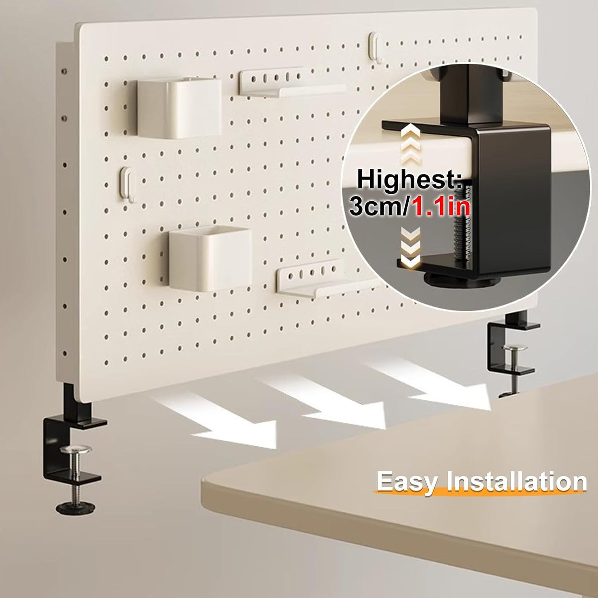 Desk Organizer Pegboard, Clamp-on Display Stand for Accessories, Retail Stores & Events - 60x40cm - Image 4