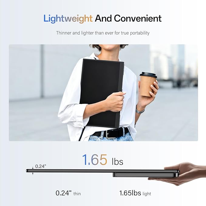 InnoView 2K Portable Monitor 15.6" QHD 100% sRGB, Built-in 180° Adjustable Stand Travel Monitor USB C Standard HDMI Ultra-Slim Portable Monitor for Laptop MacBook Phone PS5 Xbox Switch - Image 6