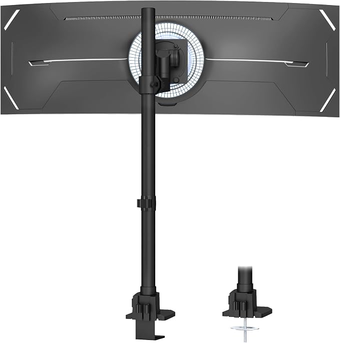 24-57'' Ultrawide Monitor Desk Mount, Extra Tall Aluminum Monitor Arm | Low Profile, Topside Clamp/Grommet Mounting, Tilt, Swivel, Rotate, Holds up to 59.4lbs, VESA 75x75/100x100 mm, Black by PUTILSENMOUNT