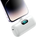 Mini Portable Charger for iPhone,Upgraded 5000mAh PD Fast Charging Battery Pack,LCD Display Cute Power Bank Portable Phone Charger for iPhone 14/14 Pro Max/13/13 Pro/12 Pro/11/XS/XR/X/8/7/6-White by HETP