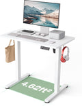 Monomi 39.4" Electric Standing Desk, Height Adjustable sit Stand up,White | Small Ergonomic Home Office Computer Desk Workstation with 3 Memory Setting and headphone hooks,Space Saving,Easy Install by MONOMI