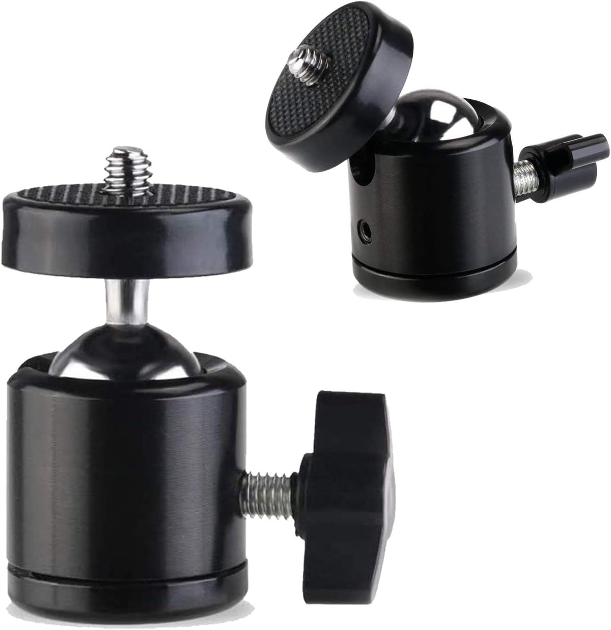 Universal 1/4" Swivel Mini Ball Head Screw Tripod Mount（2 Pack）, EszkozTA360 Degree Rotating Mount Base Adapter for DSLR Cameras HTC Vive Tripods Monopods Camcorder Light Stand… by EszkozTA