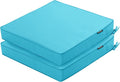 Outdoor Chair Cushions Set of 2, 19 x 19 x 3 Inch Seat Pads | Waterproof Patio Chair Cushions with Tie, Fade Resistant Cushions for Outdoor Furniture Garden Lawn, Teal by COMCAVER