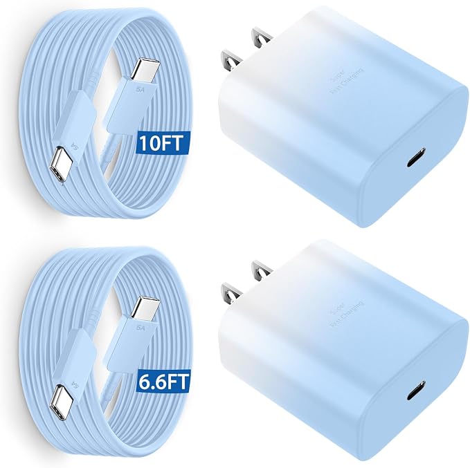 45W USB C Super Fast Charger Type C Charger Fast Charging Android Phone Charger Block with 10FT Type C Charging Cable for Samsung Galaxy S26 Ultra/S26/S26+/S25/S25 Ultra/S25+/S24 Ultra/S23 Ultra/S22 by Vilive
