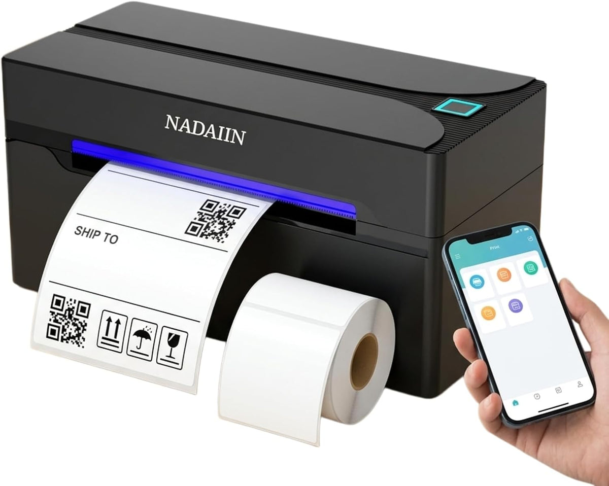 Mobile Thermal Label Printer, Bluetooth 4x6 Printer for Postage by NADAIIN