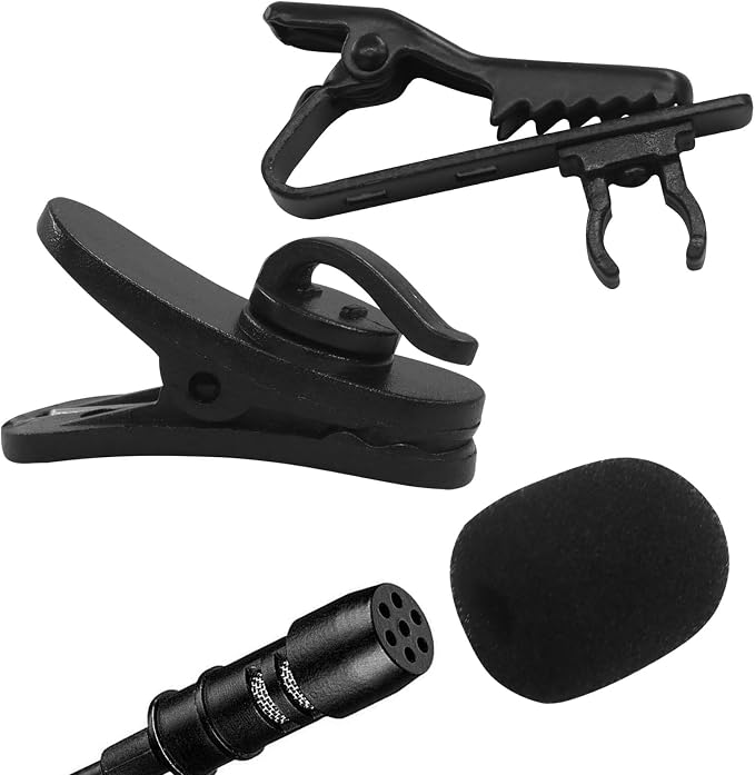 12 Pcs Lavalier Microphone Clips Replacement Kit | 12 Pcs Foam Windscreen Covers, 12 Pcs Plastic Wire Clips, Voice Recording, Video Conferencing & Online Meetings - Image 3