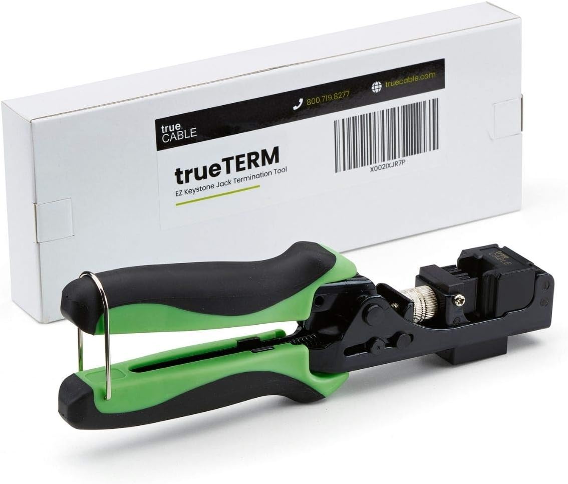 TRUE CABLE 90 Degree RJ45 Keystone Jack Termination Tool, Cat5e/Cat6/Cat6A UTP Ethernet Cable EZ Termination Punch Down for trueCABLE Unshielded Keystone Jacks by TRUE CABLE